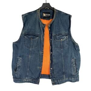 Xelement Denim Motorcycle‎ Vest Men’s 3XL Blue Jean Biker Cut-Off Safety Liner